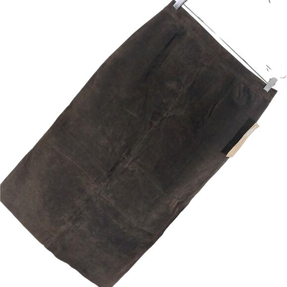 NWT! FASHION BUG! COCOA BROWN GENUINE SUEDE LEATHER PENCIL STYLE SKIRT! SZ 18 - Picture 1 of 12